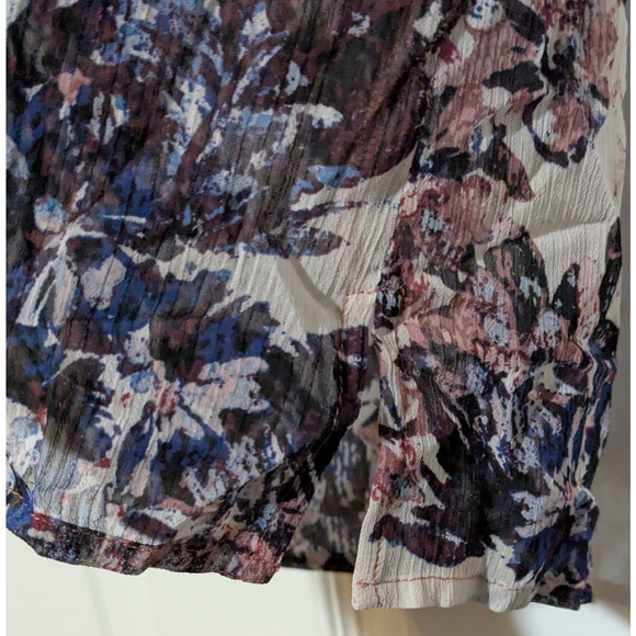 Tahari ASL Sheer Lightweight Ruffled Top Sleeveless Floral Blouse Plus Size 2X - Picture 10 of 11